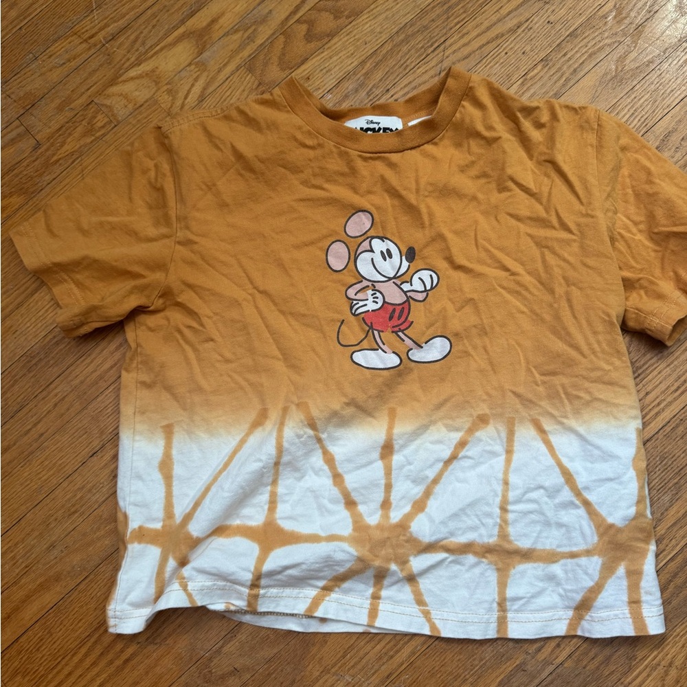 Disney Kids Mickey Mouse Orange and White Tee